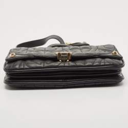 Pre Owned Aigner Black Quilted Leather Diadora Shoulder Bag