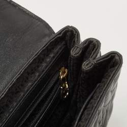 Pre Owned Aigner Black Quilted Leather Diadora Shoulder Bag