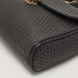 Pre Owned Aigner Black Embossed Leather Genoveva Crossbody Bag