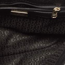 Pre Owned Aigner Black Embossed Leather Genoveva Crossbody Bag