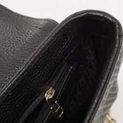 Pre Owned Aigner Black Embossed Leather Genoveva Crossbody Bag