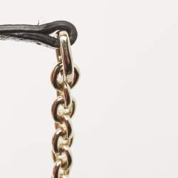 Pre Owned Aigner Black Embossed Leather Genoveva Crossbody Bag