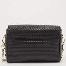 Pre Owned Aigner Black Embossed Leather Genoveva Crossbody Bag