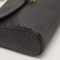 Pre Owned Aigner Black Embossed Leather Genoveva Crossbody Bag