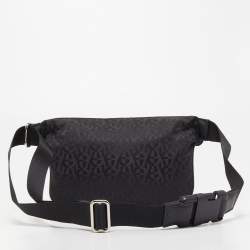 Pre Owned Aigner Black Signature Nylon Logo Belt Bag