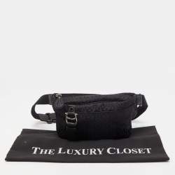 Pre Owned Aigner Black Signature Nylon Logo Belt Bag