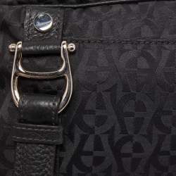 Pre Owned Aigner Black Signature Nylon Logo Belt Bag