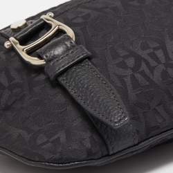 Pre Owned Aigner Black Signature Nylon Logo Belt Bag