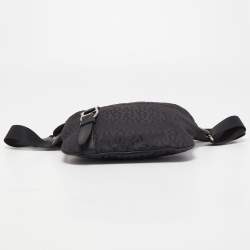Pre Owned Aigner Black Signature Nylon Logo Belt Bag