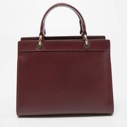 Pre Owned Aigner Burgundy Leather Carol Tote