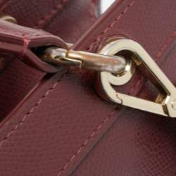 Pre Owned Aigner Burgundy Leather Carol Tote