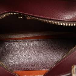 Pre Owned Aigner Burgundy Leather Carol Tote