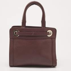 Pre Owned Aigner Burgundy Leather  Cavallina Tote