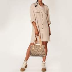 Aigner Beige/Tan Signature Canvas and Canvas Shoulder Bag