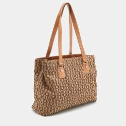 Aigner Beige/Tan Signature Canvas and Canvas Shoulder Bag