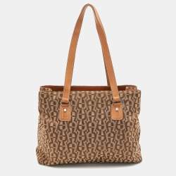 Aigner Beige/Tan Signature Canvas and Canvas Shoulder Bag