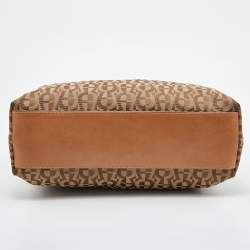 Aigner Beige/Tan Signature Canvas and Canvas Shoulder Bag