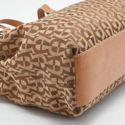 Aigner Beige/Tan Signature Canvas and Canvas Shoulder Bag