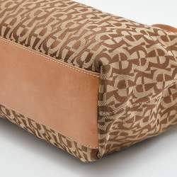 Aigner Beige/Tan Signature Canvas and Canvas Shoulder Bag