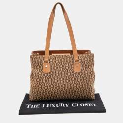Aigner Beige/Tan Signature Canvas and Canvas Shoulder Bag