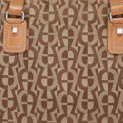 Aigner Beige/Tan Signature Canvas and Canvas Shoulder Bag