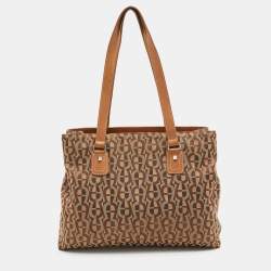 Aigner Beige/Tan Signature Canvas and Canvas Shoulder Bag