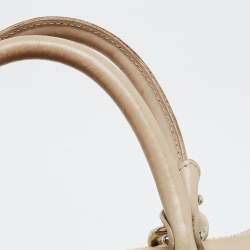 Pre Owned Aigner Beige Python Leather Satchel