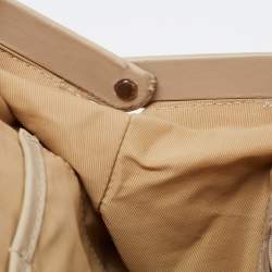 Pre Owned Aigner Beige Python Leather Satchel