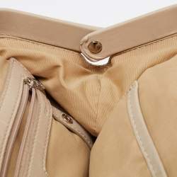 Pre Owned Aigner Beige Python Leather Satchel