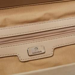 Pre Owned Aigner Beige Python Leather Satchel