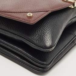 Pre Owned Aigner Burgundy/Black Leather Diadora Shoulder Bag 