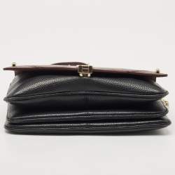 Pre Owned Aigner Burgundy/Black Leather Diadora Shoulder Bag 