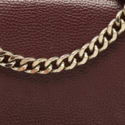 Pre Owned Aigner Burgundy/Black Leather Diadora Shoulder Bag 