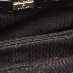 Pre Owned Aigner Burgundy/Black Leather Diadora Shoulder Bag 