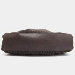 Pre Owned Aigner Brown Signature Canvas and Leather Shoulder Bag