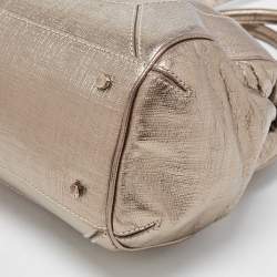 Aigner Gold Laminated Canvas Top Handle Bag