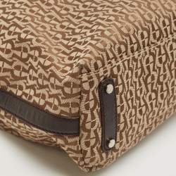 Aigner Beige/Brown Signature Canvas and Leather Hobo