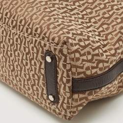 Aigner Beige/Brown Signature Canvas and Leather Hobo