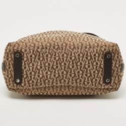 Aigner Beige/Brown Signature Canvas and Leather Hobo