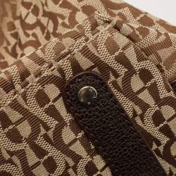Aigner Beige/Brown Signature Canvas and Leather Hobo