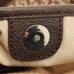 Aigner Beige/Brown Signature Canvas and Leather Hobo