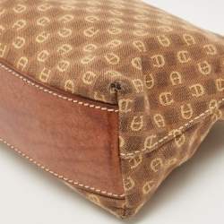 Aigner Brown Monogram Canvas And Leather Shoulder Bag