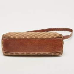 Aigner Brown Monogram Canvas And Leather Shoulder Bag