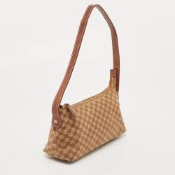 Aigner Brown Monogram Canvas And Leather Shoulder Bag