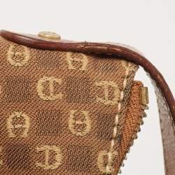 Aigner Brown Monogram Canvas And Leather Shoulder Bag