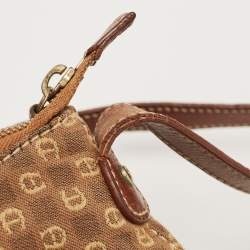 Aigner Brown Monogram Canvas And Leather Shoulder Bag
