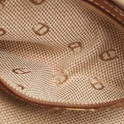 Aigner Brown Monogram Canvas And Leather Shoulder Bag