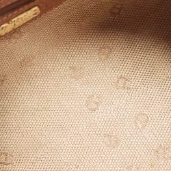 Aigner Brown Monogram Canvas And Leather Shoulder Bag