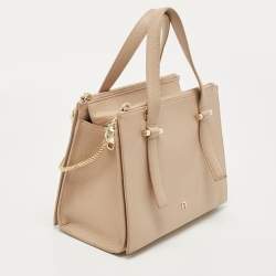 Pre Owned Aigner Beige Leather Lana City Tote 