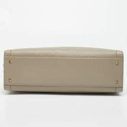 Pre Owned Aigner Grey Python Embossed Leather Cavallina Tote